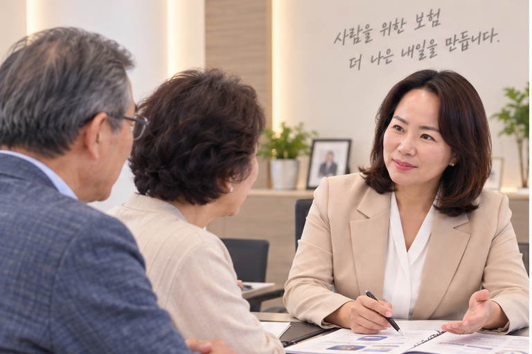 고객의 이야기를 듣는 유은경 지점장